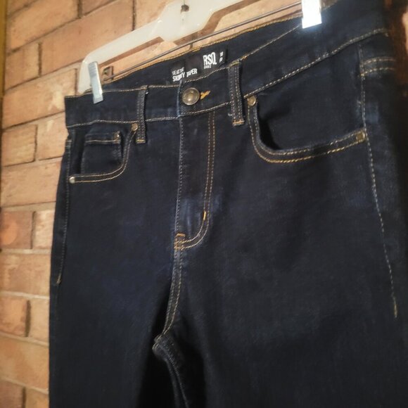 RSQ Seattle Skinny Taper Dark Wash Blue Jeans w/Contrast Stitching - Size 30x30 - Picture 2 of 12